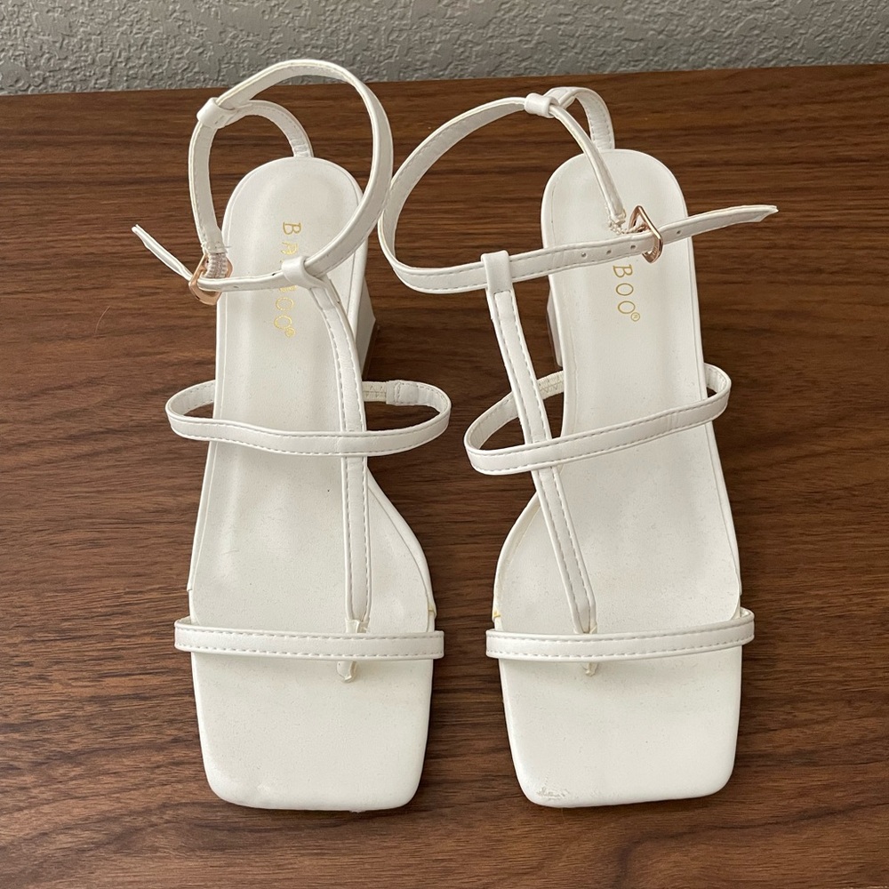 White Bamboo Heels